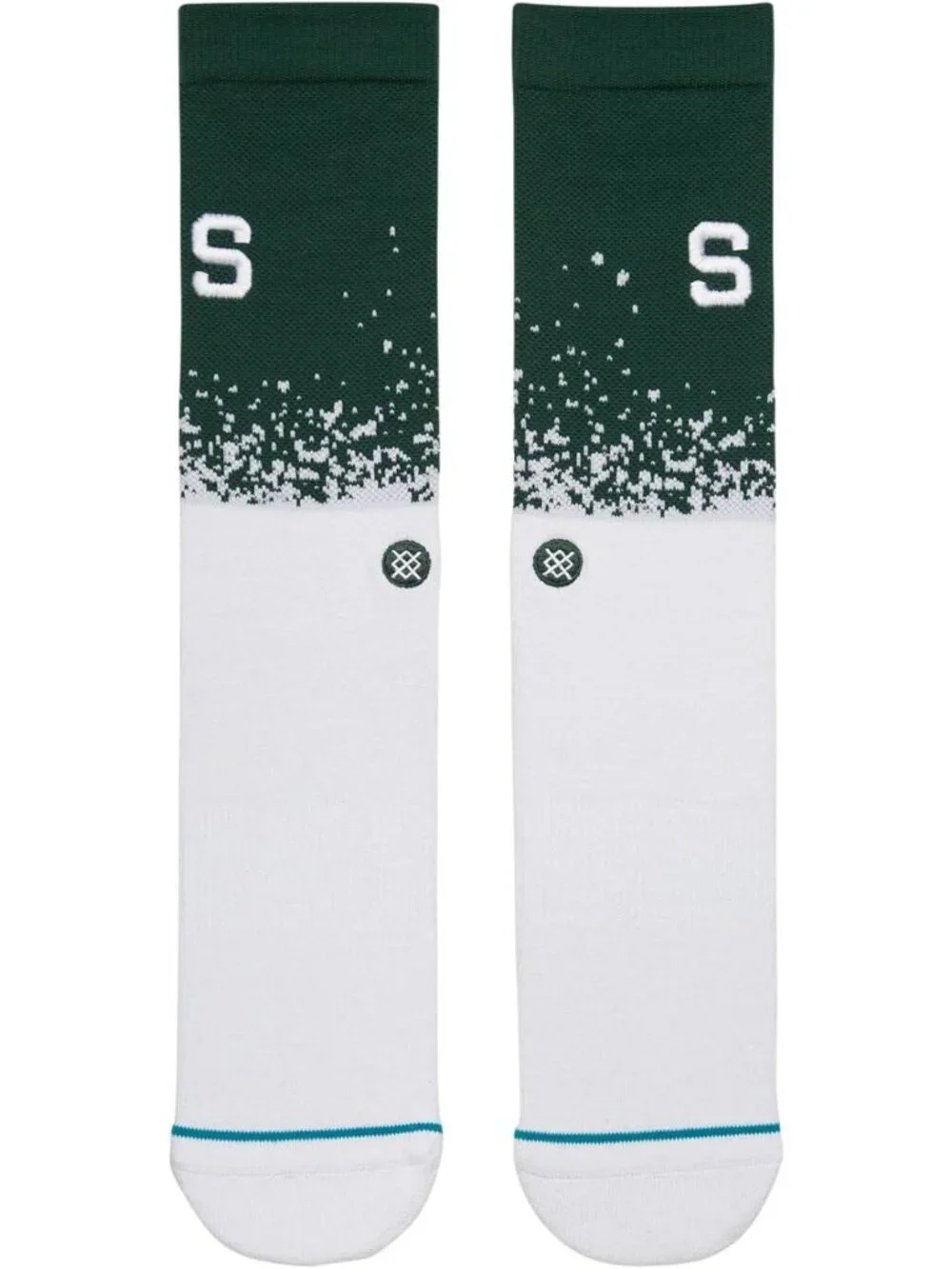 Stance Mens Michigan State Dip Socks M558C17MSU Green Size Large 9-12